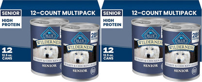 Blue Buffalo Wilderness Turkey & Chicken Senior Wet Dog Food, 12.5 oz, 12pk