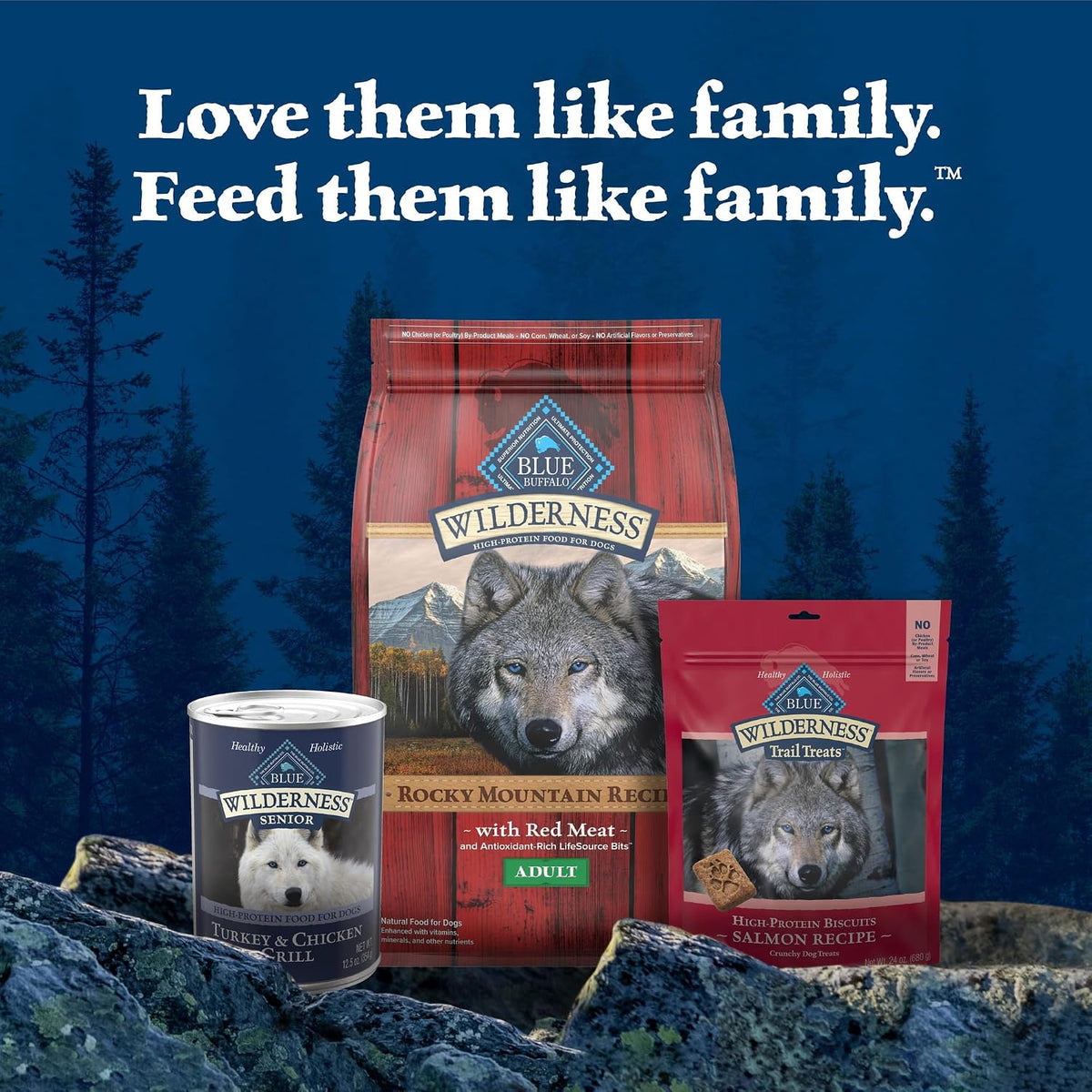 Blue Buffalo Wilderness Turkey & Chicken Senior Wet Dog Food, 12.5 oz, 12pk