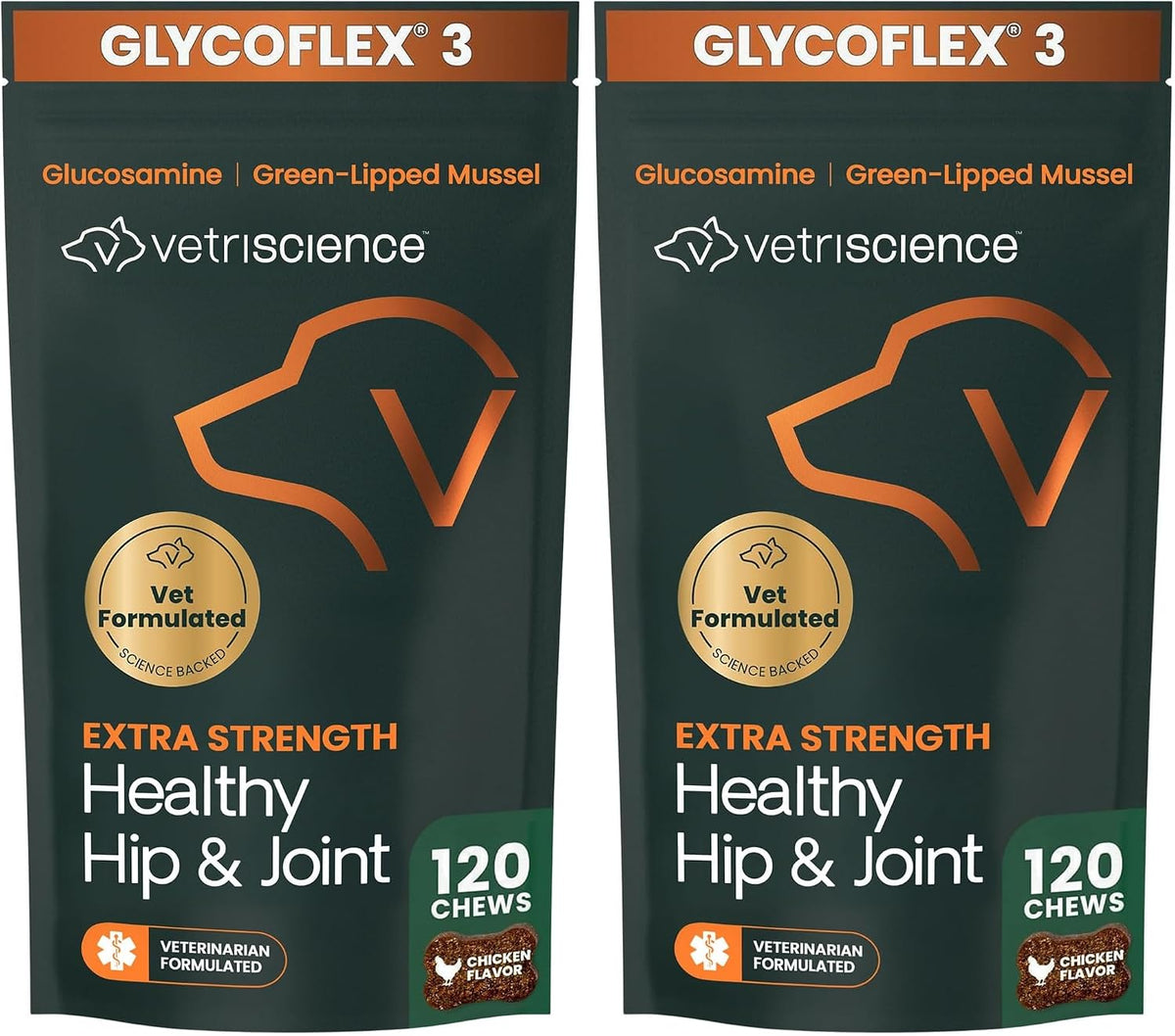 VetriScience Extra Strength Healthy Hip & Joint for Dogs, Chicken, 120ct