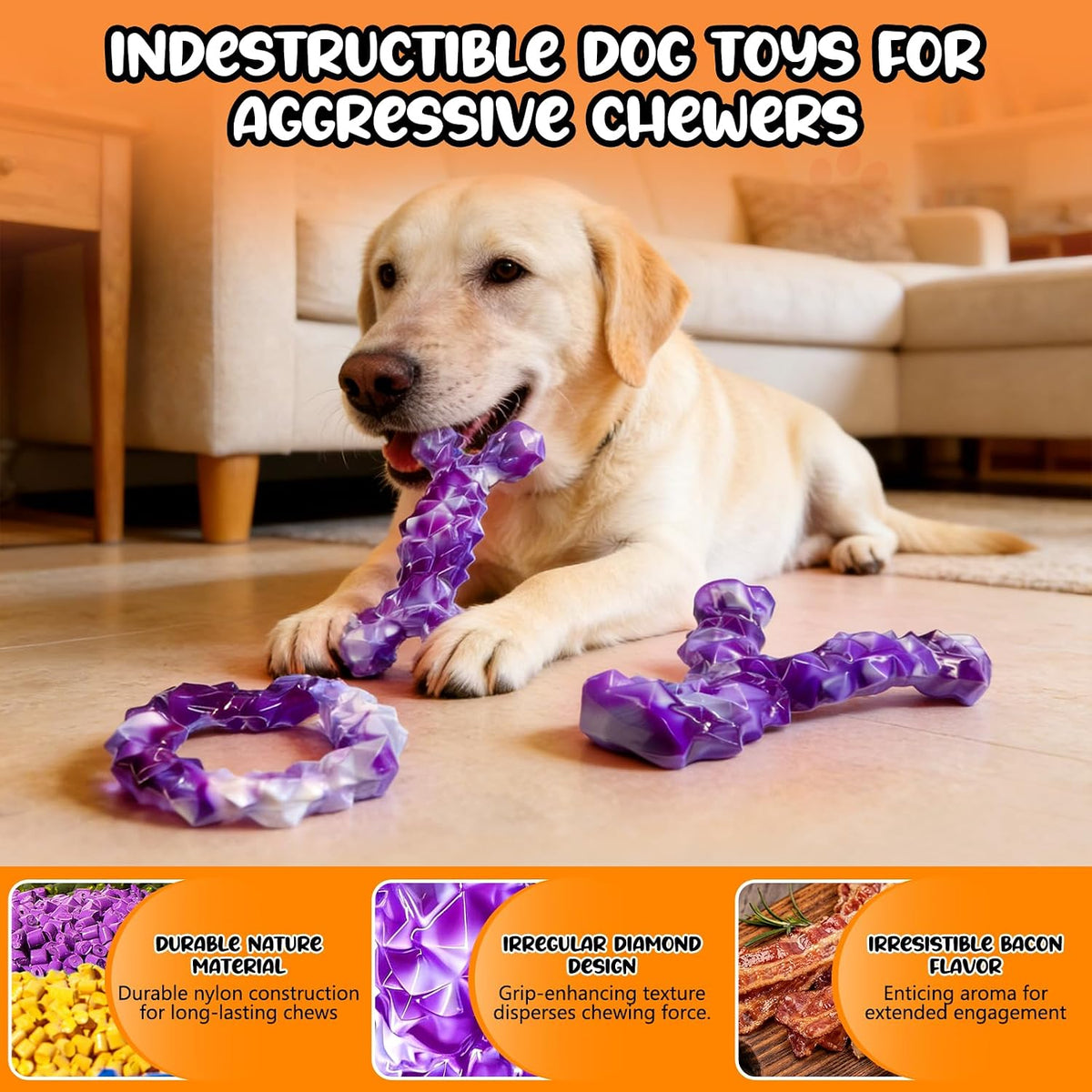 Dog Toys for Aggressive Chewers,Indestructible Dog Chew Toy