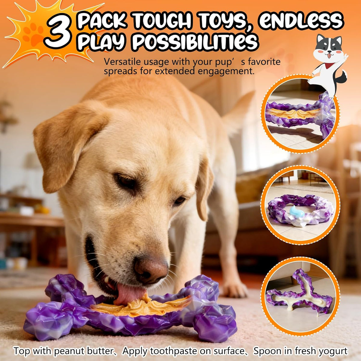 Dog Toys for Aggressive Chewers,Indestructible Dog Chew Toy