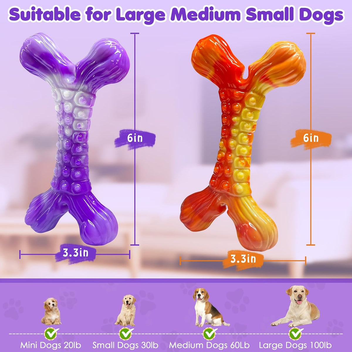 Dog Toys for Aggressive Chewers,Indestructible Dog Chew Toy