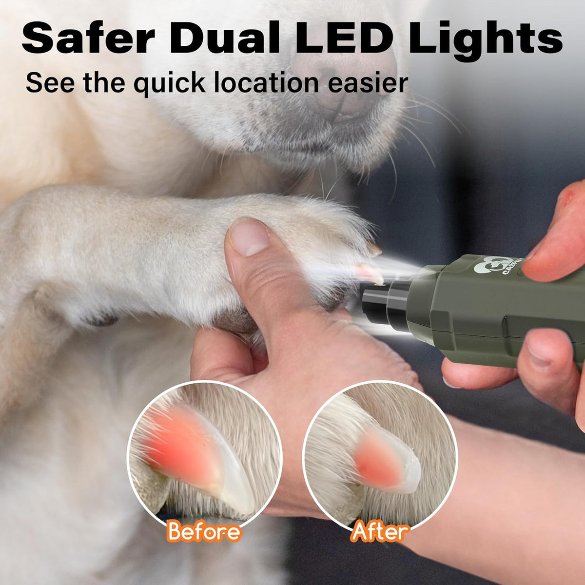 6-Speed Dog Nail Grinder - Newest Enhanced Pet Nail Grinder Super Quiet Rechargeable Electric Dog Nail Trimmer Painless Paws Grooming & Smoothing Tool for Large Medium Small Dogs (Blue)