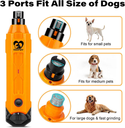 6-Speed Dog Nail Grinder - Newest Enhanced Pet Nail Grinder Super Quiet Rechargeable Electric Dog Nail Trimmer Painless Paws Grooming & Smoothing Tool for Large Medium Small Dogs (Blue)