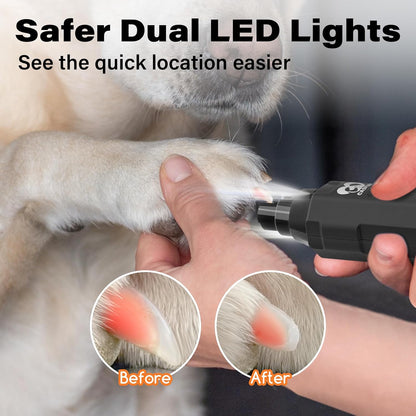 6-Speed Dog Nail Grinder - Newest Enhanced Pet Nail Grinder Super Quiet Rechargeable Electric Dog Nail Trimmer Painless Paws Grooming & Smoothing Tool for Large Medium Small Dogs (Blue)