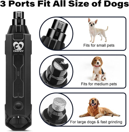 6-Speed Dog Nail Grinder - Newest Enhanced Pet Nail Grinder Super Quiet Rechargeable Electric Dog Nail Trimmer Painless Paws Grooming & Smoothing Tool for Large Medium Small Dogs (Blue)