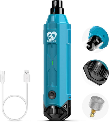 6-Speed Dog Nail Grinder - Newest Enhanced Pet Nail Grinder Super Quiet Rechargeable Electric Dog Nail Trimmer Painless Paws Grooming & Smoothing Tool for Large Medium Small Dogs (Blue)