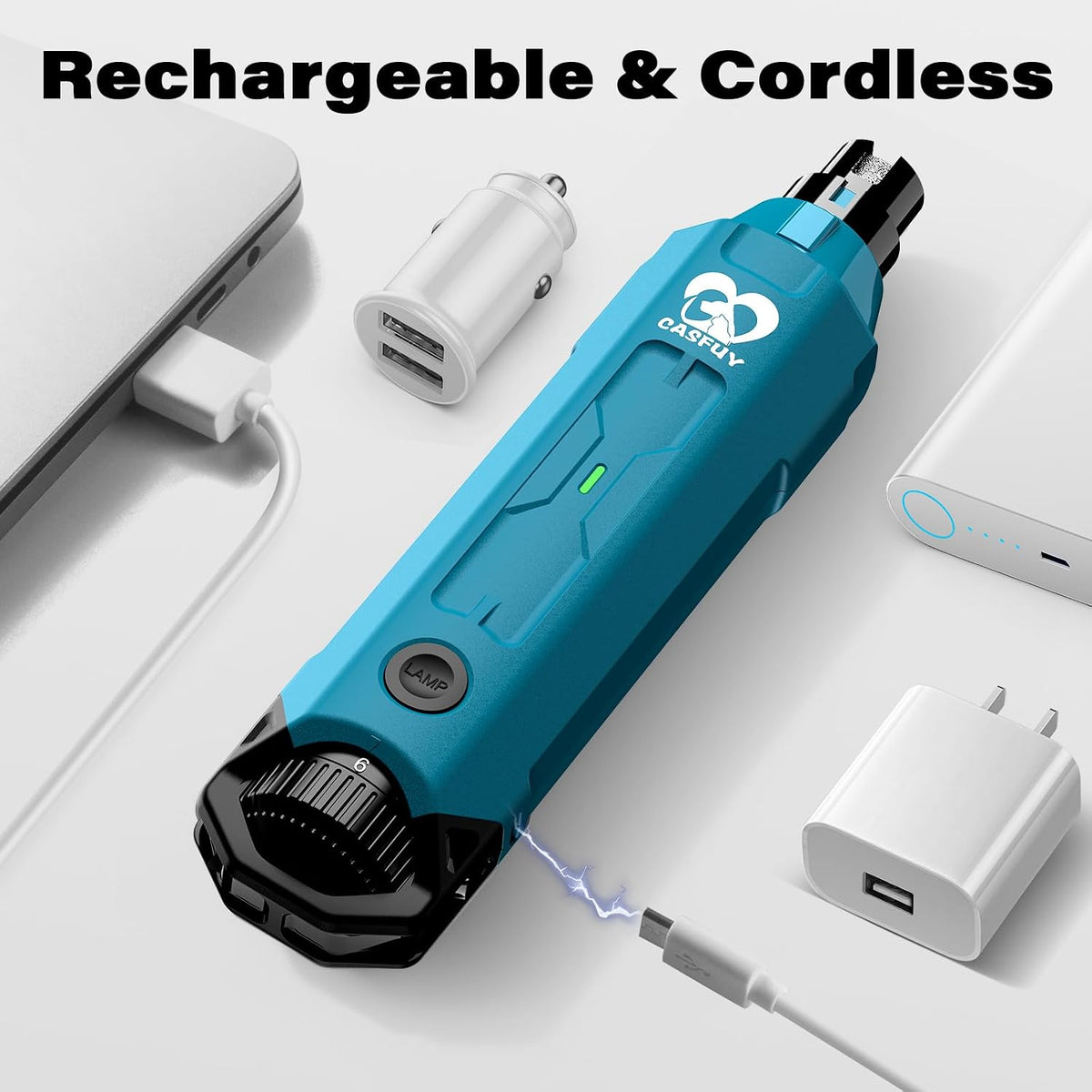 6-Speed Dog Nail Grinder - Newest Enhanced Pet Nail Grinder Super Quiet Rechargeable Electric Dog Nail Trimmer Painless Paws Grooming & Smoothing Tool for Large Medium Small Dogs (Blue)