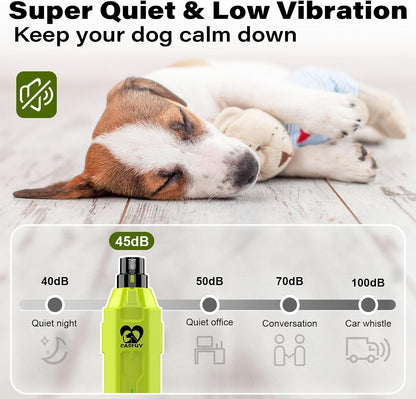 6-Speed Dog Nail Grinder - Newest Enhanced Pet Nail Grinder Super Quiet Rechargeable Electric Dog Nail Trimmer Painless Paws Grooming & Smoothing Tool for Large Medium Small Dogs (Blue)