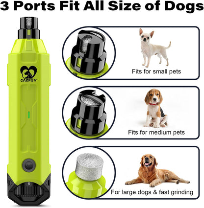 6-Speed Dog Nail Grinder - Newest Enhanced Pet Nail Grinder Super Quiet Rechargeable Electric Dog Nail Trimmer Painless Paws Grooming & Smoothing Tool for Large Medium Small Dogs (Blue)