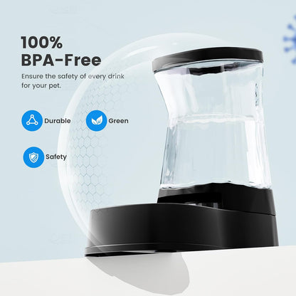 Automatic Dog Water Dispenser Gravity Stainless Steel Waterer & Food Feeder Set, 100% BPA Free Large Capacity Feeding Bowls for Medium & Large-Sized Dogs Cats Other Pets -(1 Gallon x2)