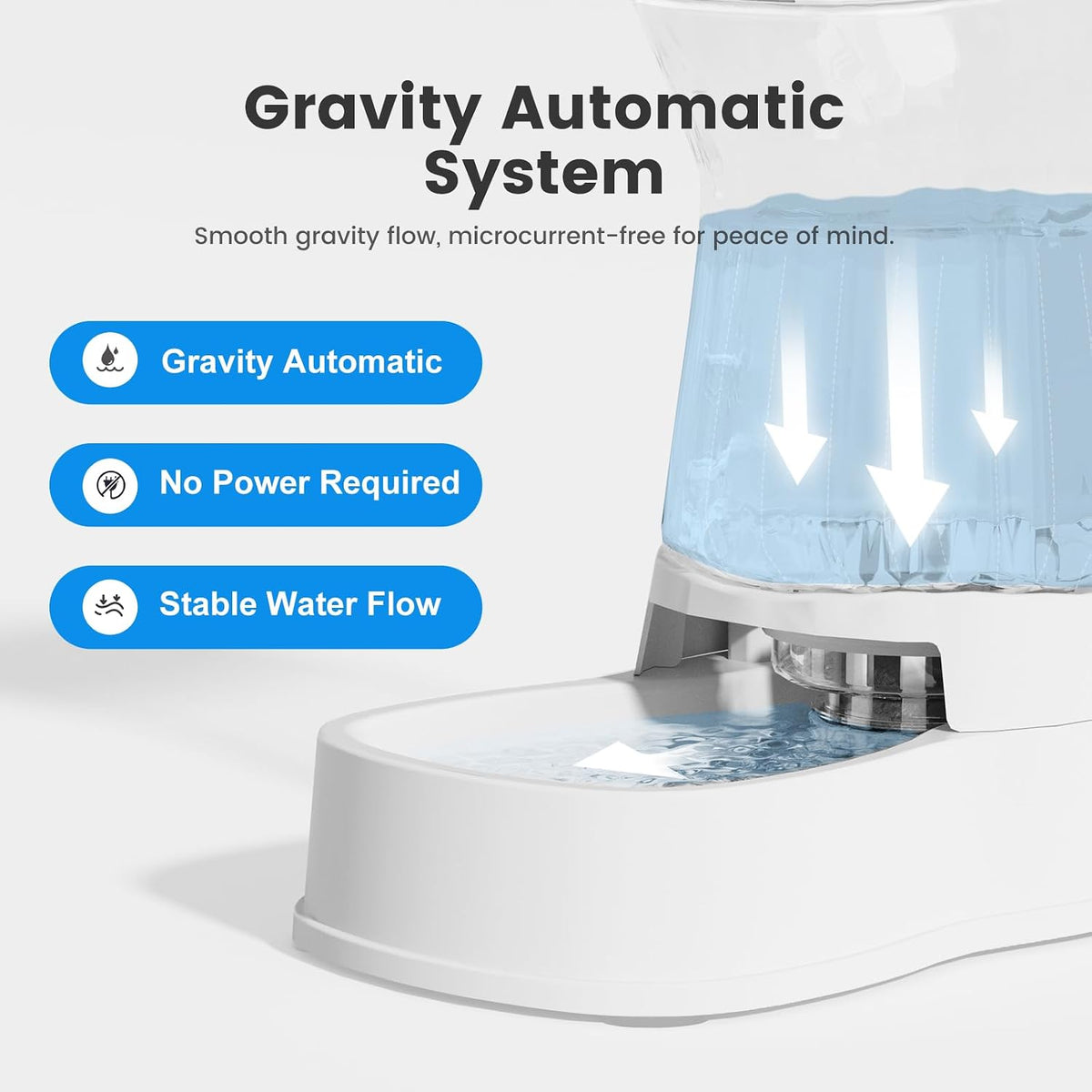 Automatic Dog Water Dispenser Gravity Stainless Steel Waterer & Food Feeder Set, 100% BPA Free Large Capacity Feeding Bowls for Medium & Large-Sized Dogs Cats Other Pets -(1 Gallon x2)