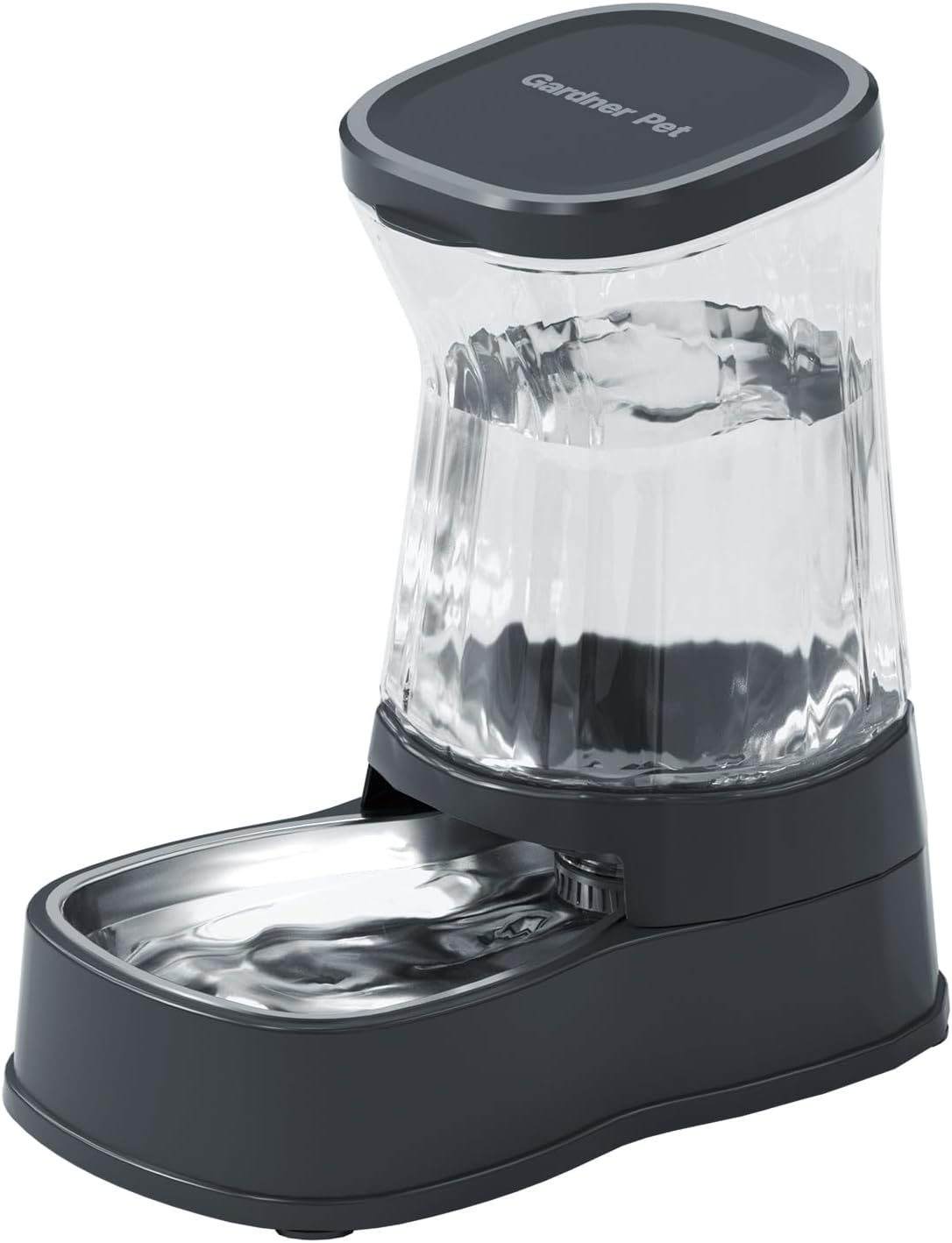 Automatic Dog Water Dispenser Gravity Stainless Steel Waterer & Food Feeder Set, 100% BPA Free Large Capacity Feeding Bowls for Medium & Large-Sized Dogs Cats Other Pets -(1 Gallon x2)