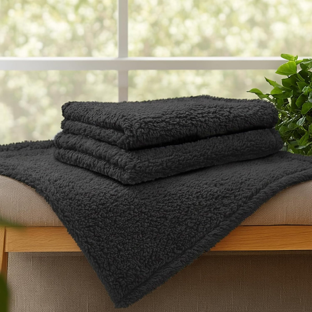 1 Pack 3 Calming Blankets Fluffy Premium Fleece Pet Blanket Soft Sherpa Throw for Dog Puppy Cat Beige Medium (30" x20'')