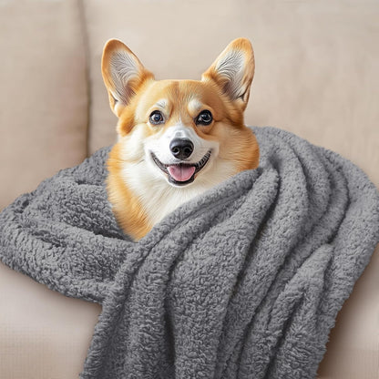 1 Pack 3 Calming Blankets Fluffy Premium Fleece Pet Blanket Soft Sherpa Throw for Dog Puppy Cat Beige Medium (30" x20'')
