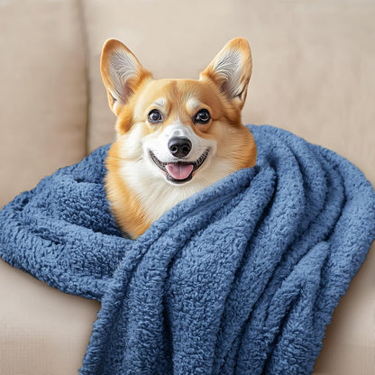 1 Pack 3 Calming Blankets Fluffy Premium Fleece Pet Blanket Soft Sherpa Throw for Dog Puppy Cat Beige Medium (30" x20'')