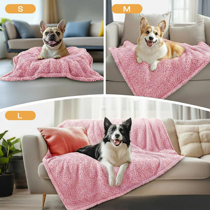1 Pack 3 Calming Blankets Fluffy Premium Fleece Pet Blanket Soft Sherpa Throw for Dog Puppy Cat Beige Medium (30" x20'')