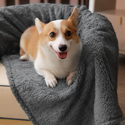 1 Pack 3 Calming Blankets Fluffy Premium Fleece Pet Blanket Soft Sherpa Throw for Dog Puppy Cat Beige Medium (30" x20'')