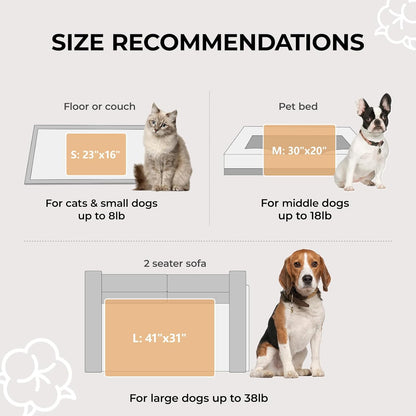 1 Pack 3 Calming Blankets Fluffy Premium Fleece Pet Blanket Soft Sherpa Throw for Dog Puppy Cat Beige Medium (30" x20'')