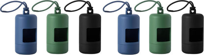 3Pack Dog Poop Bag Holder for Leash Lightweight Pet Waste Bag Dispenser with Leash Attachment Portable Plastic Doggie Poop Bag Dispensers,Blue Green Black