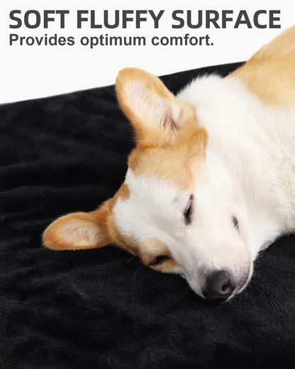 KSIIA Orthopedic Dog Bed for Large Dogs with Waterproof Lining, Grey, 35x22 | Deluxe Soft Plush Dog Crate Bed, Washable Pet Mat with Removable Cover & Egg Crate Foam for Large Dogs Sleeping & Relaxing