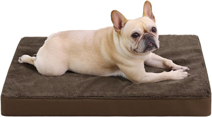 KSIIA Orthopedic Dog Bed for Large Dogs with Waterproof Lining, Grey, 35x22 | Deluxe Soft Plush Dog Crate Bed, Washable Pet Mat with Removable Cover & Egg Crate Foam for Large Dogs Sleeping & Relaxing