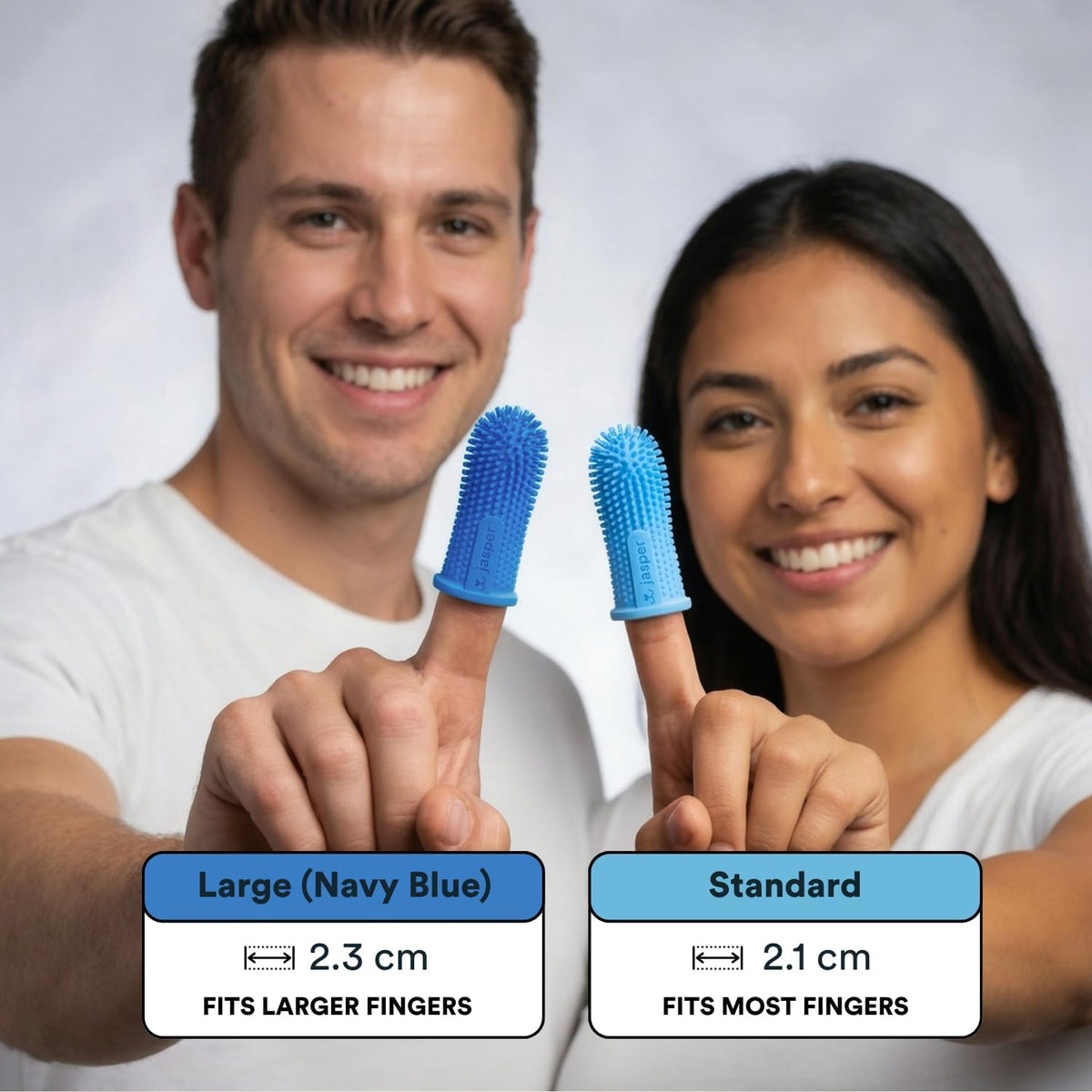 Jasper Dog Toothbrush, 360° Finger Toothbrush for Dogs & Cats, Blue | 12x More Bristles, Teeth Cleaning Kit for Small & Large Pets, Toothpaste Not Included, Fights Bad Breath, Extra Soft Silicone