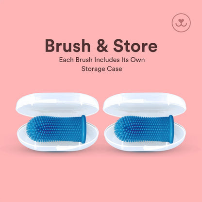 Jasper Dog Toothbrush, 360° Finger Toothbrush for Dogs & Cats, Blue | 12x More Bristles, Teeth Cleaning Kit for Small & Large Pets, Toothpaste Not Included, Fights Bad Breath, Extra Soft Silicone