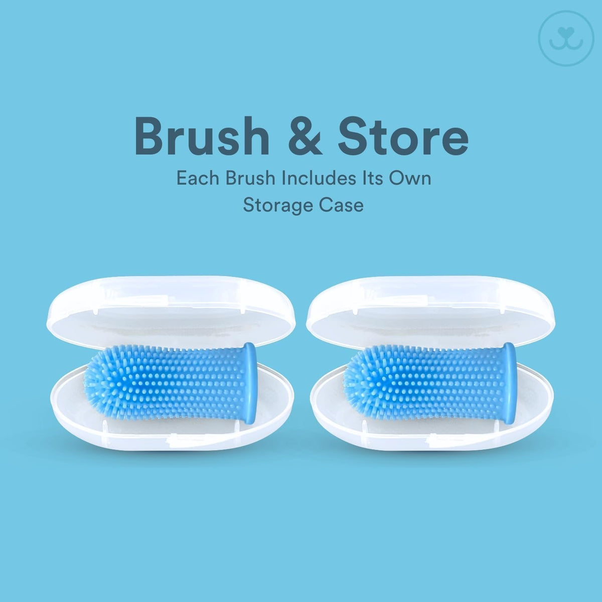 Jasper Dog Toothbrush, 360° Finger Toothbrush for Dogs & Cats, Blue | 12x More Bristles, Teeth Cleaning Kit for Small & Large Pets, Toothpaste Not Included, Fights Bad Breath, Extra Soft Silicone