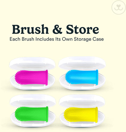 Jasper Dog Toothbrush, 360° Finger Toothbrush for Dogs & Cats, Blue | 12x More Bristles, Teeth Cleaning Kit for Small & Large Pets, Toothpaste Not Included, Fights Bad Breath, Extra Soft Silicone