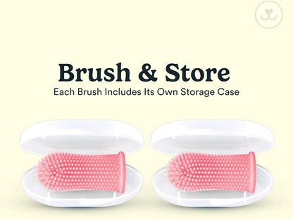 Jasper Dog Toothbrush, 360° Finger Toothbrush for Dogs & Cats, Blue | 12x More Bristles, Teeth Cleaning Kit for Small & Large Pets, Toothpaste Not Included, Fights Bad Breath, Extra Soft Silicone