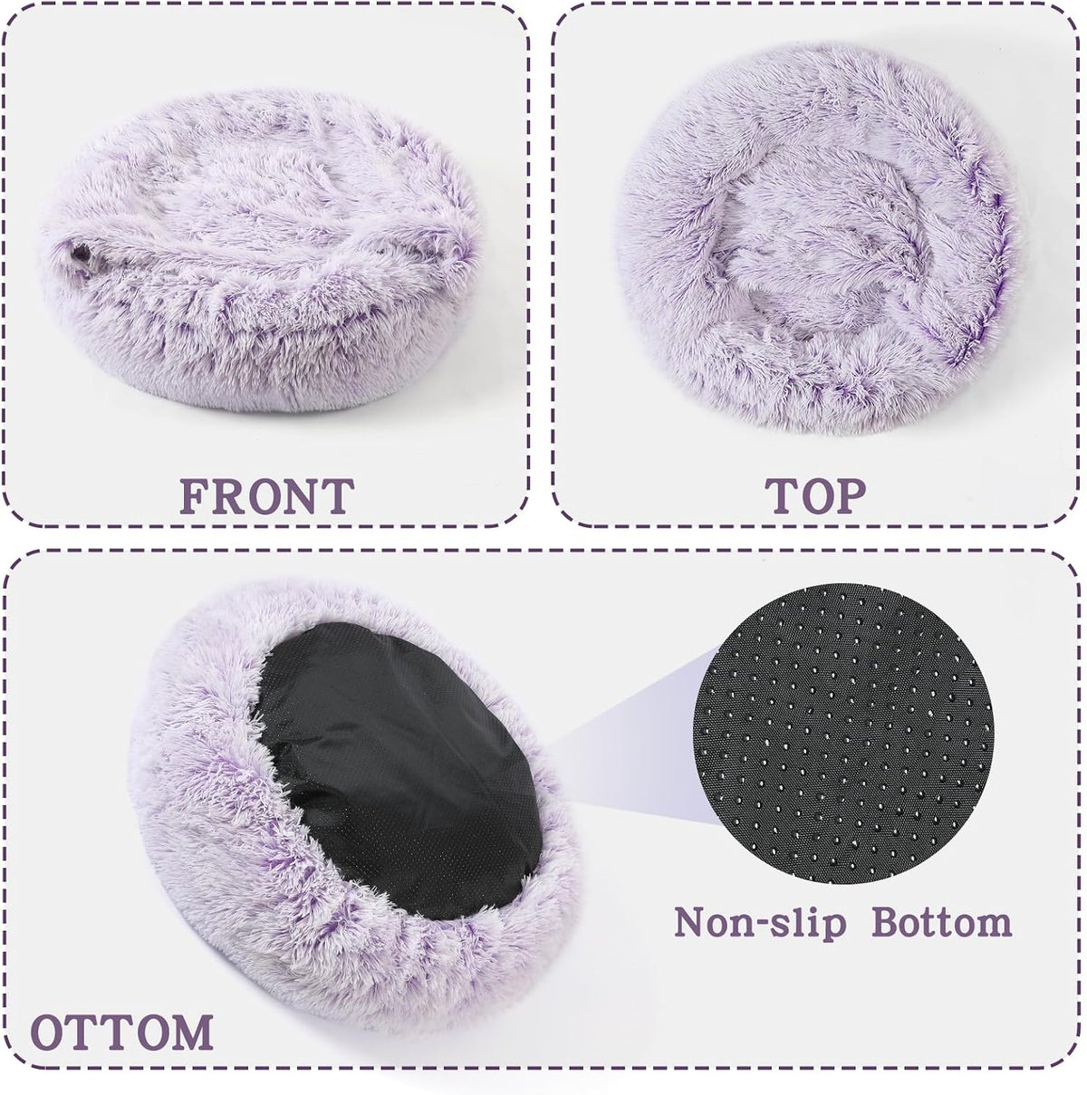 Calming Donut Dog Bed, Hooded Cave with Blanket
