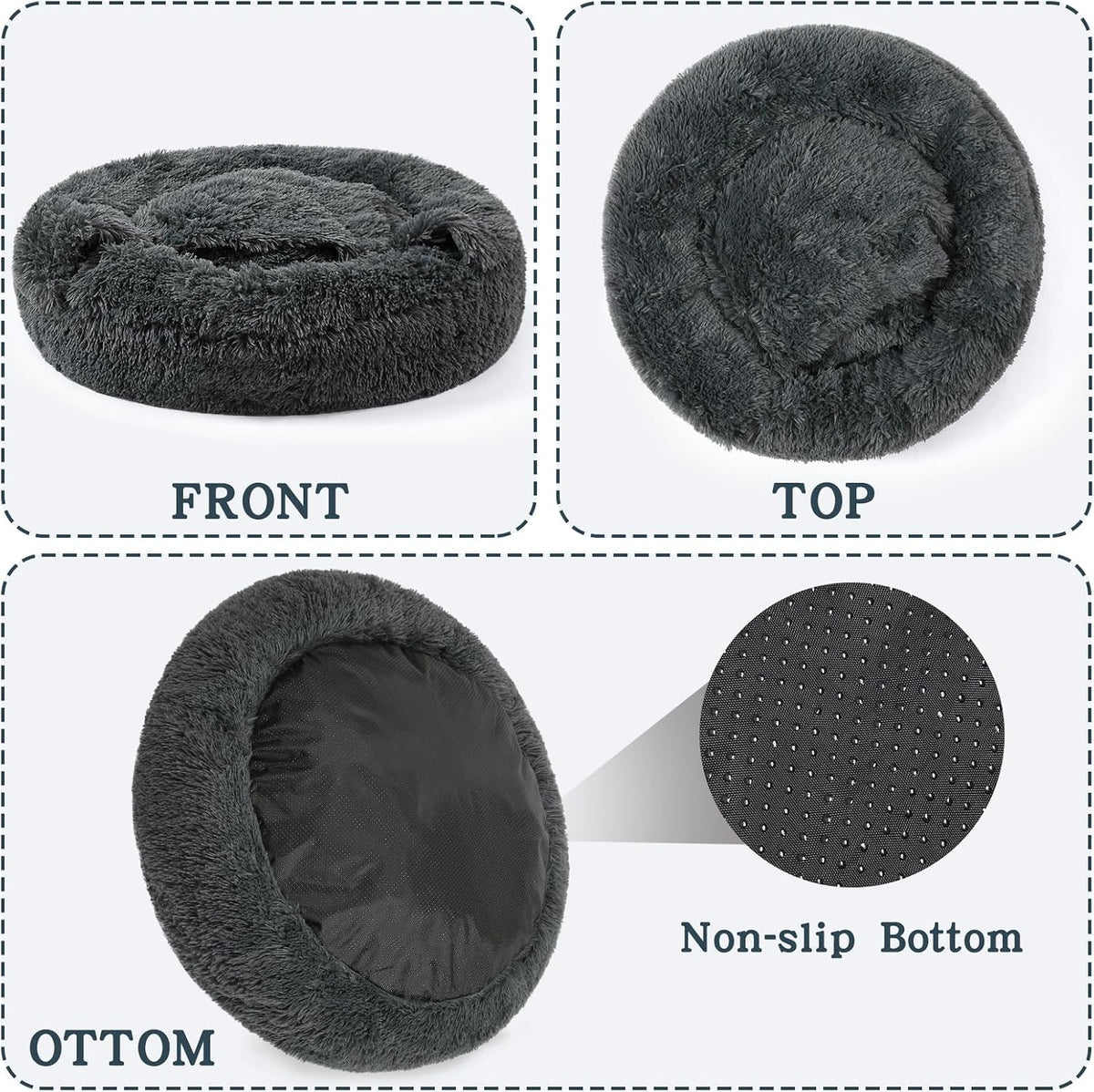 Calming Donut Dog Bed, Hooded Cave with Blanket