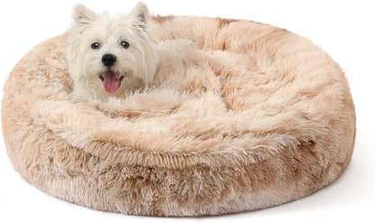 Calming Donut Dog Bed, Hooded Cave with Blanket