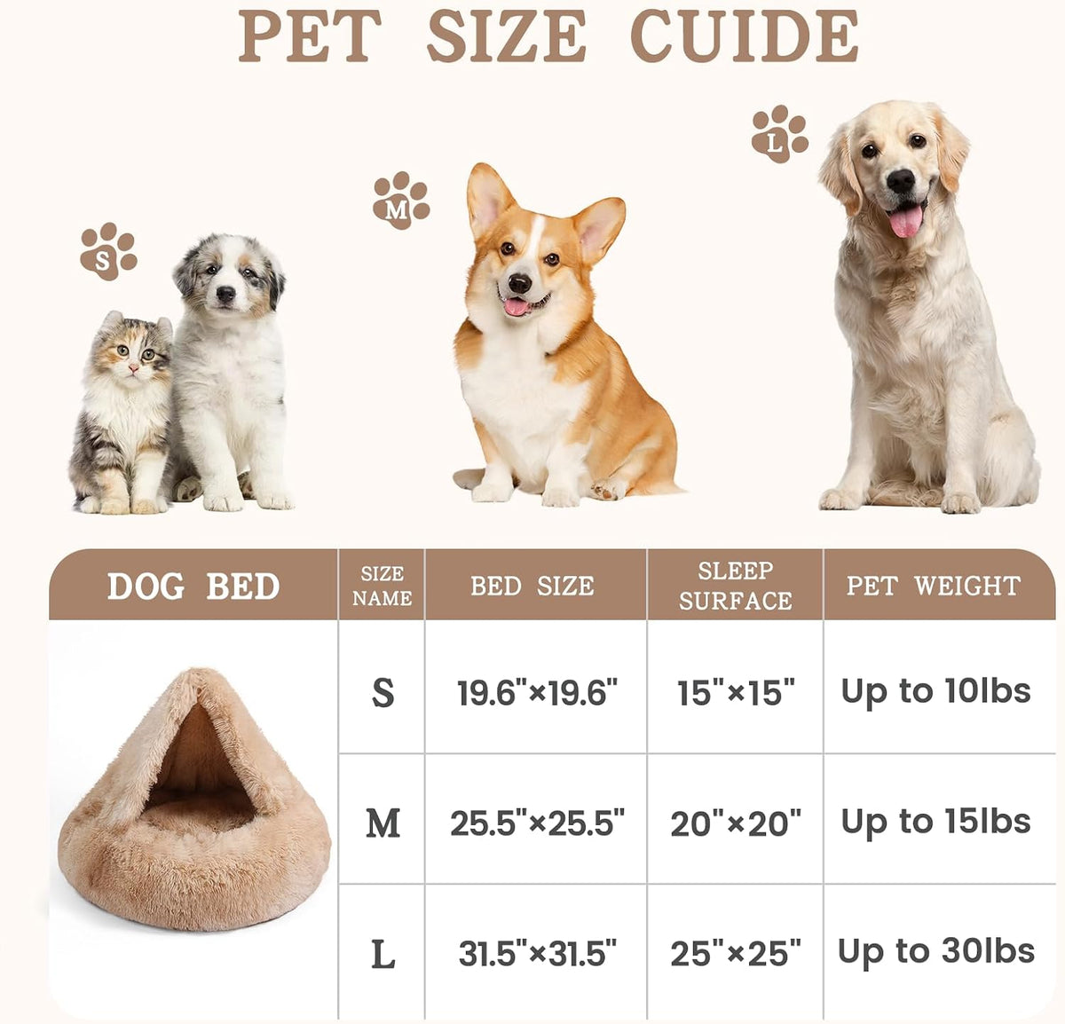 Calming Donut Dog Bed, Hooded Cave with Blanket