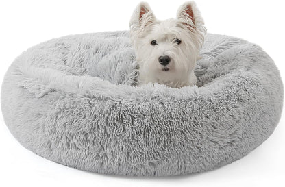 Calming Donut Dog Bed, Hooded Cave with Blanket