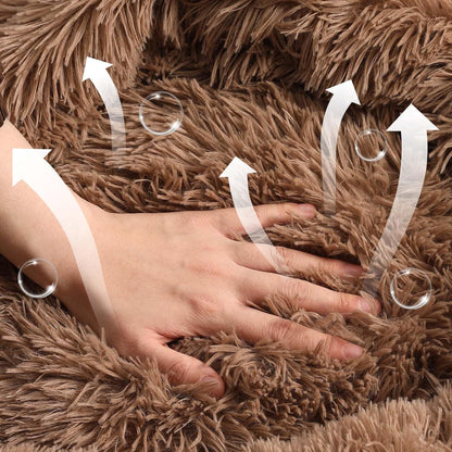 Calming Donut Dog Bed, Hooded Cave with Blanket