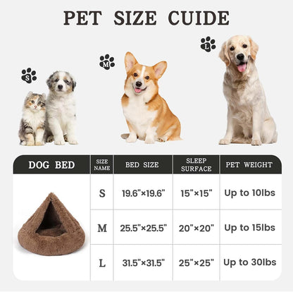 Calming Donut Dog Bed, Hooded Cave with Blanket