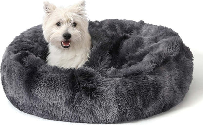 Calming Donut Dog Bed, Hooded Cave with Blanket