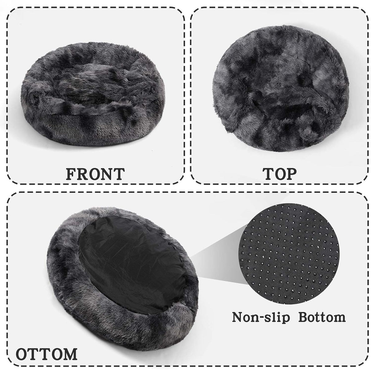 Calming Donut Dog Bed, Hooded Cave with Blanket