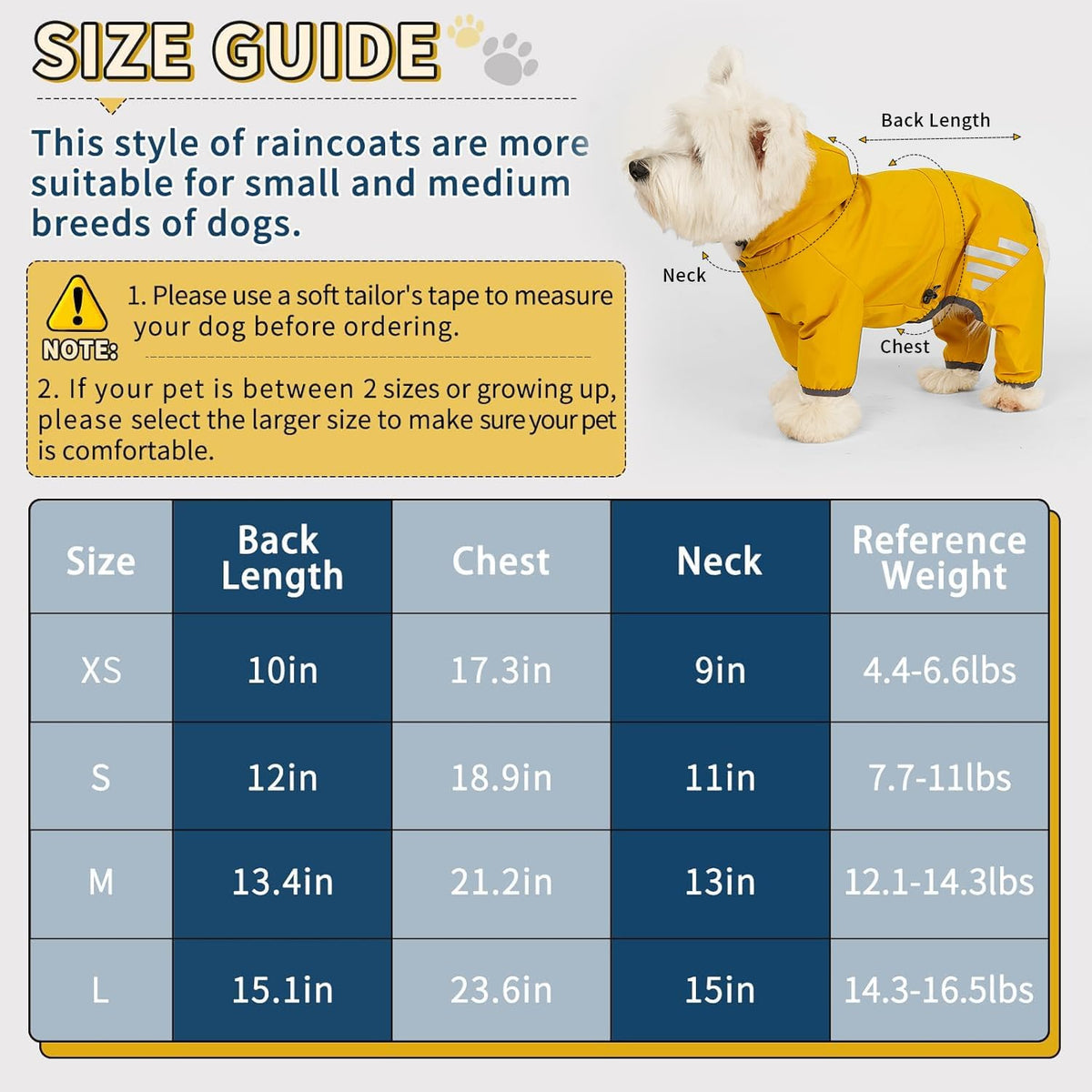 Dog Raincoat, Waterproof Dog Rain Jacket with Hood, Rain Coat with Leash Hole, Reflective Strap for Small Medium Dogs, Outdoor Adventures/Walking Lightweight Puppy(Blue,S)