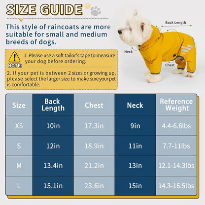 Dog Raincoat, Waterproof Dog Rain Jacket with Hood, Rain Coat with Leash Hole, Reflective Strap for Small Medium Dogs, Outdoor Adventures/Walking Lightweight Puppy(Blue,S)