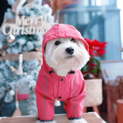 Dog Raincoat, Waterproof Dog Rain Jacket with Hood, Rain Coat with Leash Hole, Reflective Strap for Small Medium Dogs, Outdoor Adventures/Walking Lightweight Puppy(Blue,S)