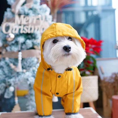 Dog Raincoat, Waterproof Dog Rain Jacket with Hood, Rain Coat with Leash Hole, Reflective Strap for Small Medium Dogs, Outdoor Adventures/Walking Lightweight Puppy(Blue,S)
