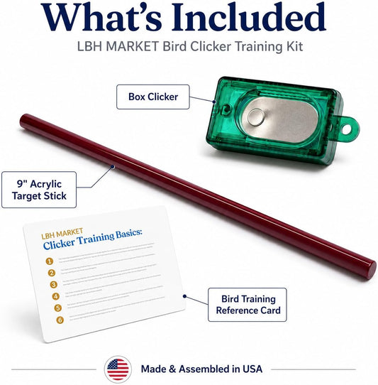 Bird Clicker Training Kit Box Clicker & Target Stick, Red