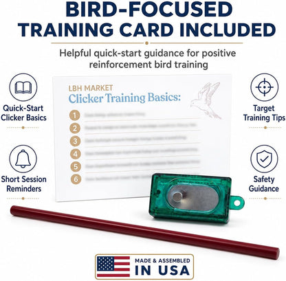 Bird Clicker Training Kit Box Clicker & Target Stick, Red