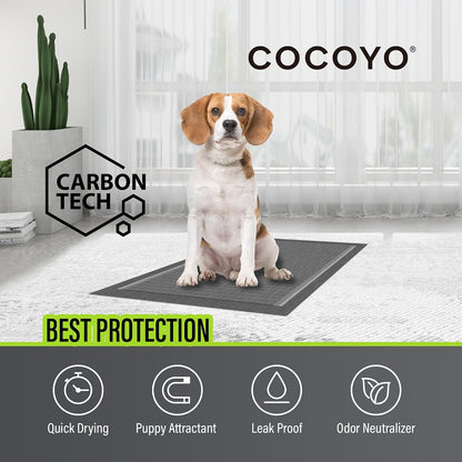 Dog Training Pads Extra Large Size丨Carbon Absorb Eliminating Urine Odor Puppy Pads 丨 Premium Charcoal Dog Pee Pads (40 Count, XXL 30x36 inch),Black
