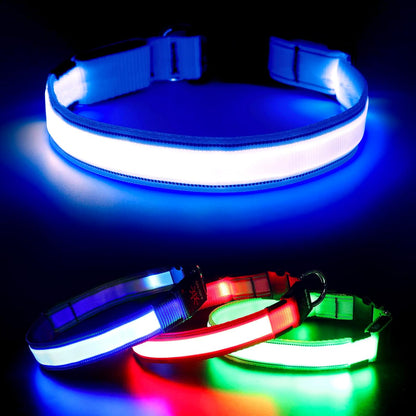 Light Up Dog Collars for Small Dogs,LED Dog Collar Light Rechargeable,Fully Adjustable Lighted Dog Collar,Glow in The Dark Dog Collars with Dog Lights for Night Walking,Green