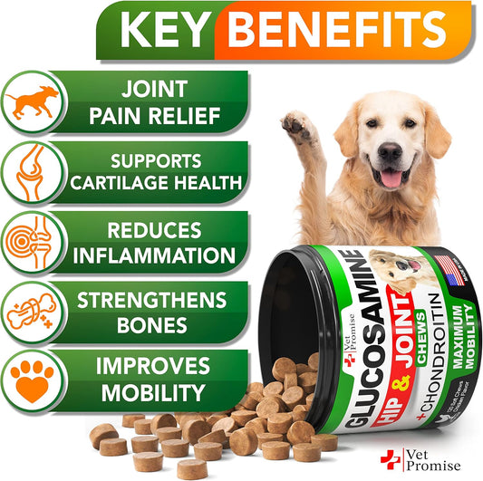 Glucosamine for Dogs - Hip and Joint Supplement for Dogs, Chondroitin & MSM