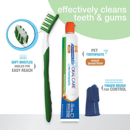 Advanced Oral Care Natural Dog Dental Kit Peanut Flavor 2.5 oz.